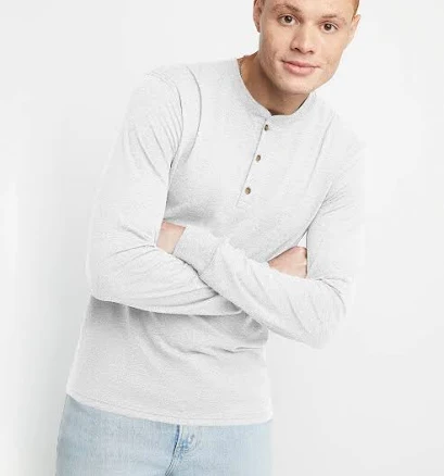 Hanes Henley Long Sleeve Originals Men's Tri-Blend Three Button Camping Outdoors