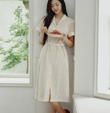 AND YOU Daylesford Belted Lace Safari Dress