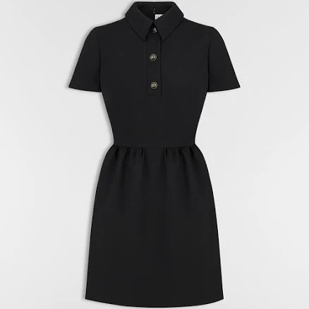 DIOR Women's Fitted Wool and Silk Dress with CD Buttons
