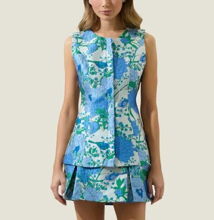 The Holland: Jacquard Floral Vest XL