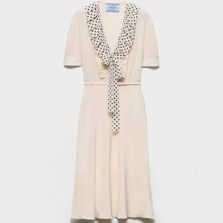 Prada Embroidered Marocain Dress Woman