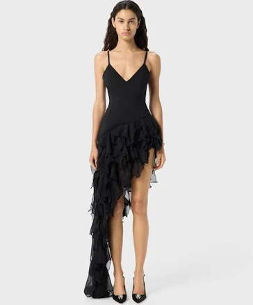 Blumarine Asymmetric Ruffle Cady Dress