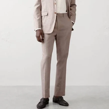Men's Linen-Blend Herringbone Suit Trouser