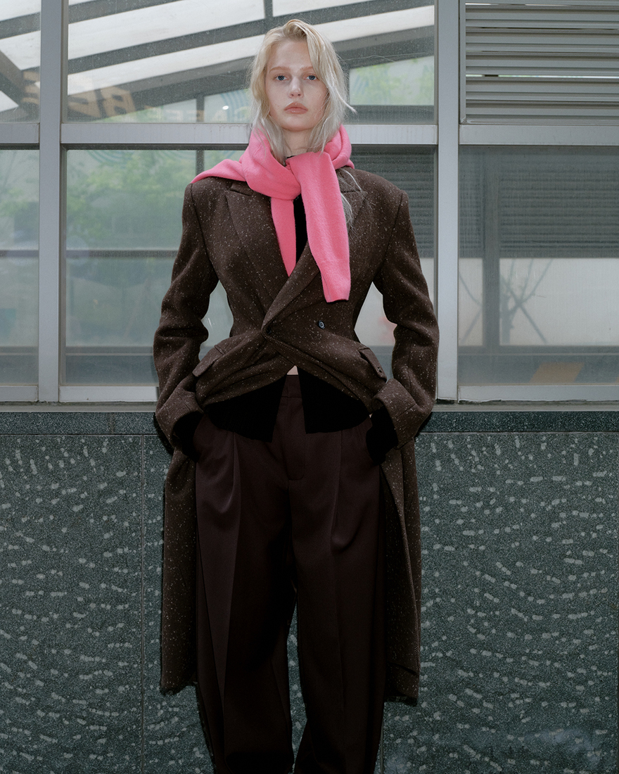 TAILORING WOOL DOUBLE COAT_KHAKI BROWN