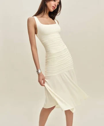 Reformation Kayla Knit Dress | Ivory | Large
