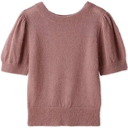 Sheer Mohair Puff Sleeve Pullover