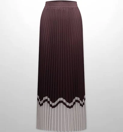 Chevron Printed Pleated Skirt