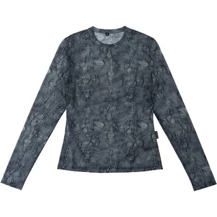 Printed Mesh Long Sleeve Top