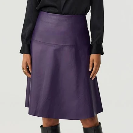 Fit & Flare Leather Skirt