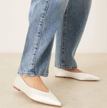 ASOS Design Ludo Satin Ballet Flats