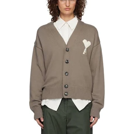 Ami Paris Wool Ami De Coeur Cardigan