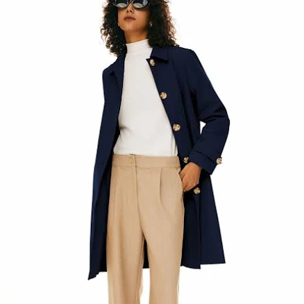 Orolay Women's Mid Long Single-Breasted Trench Coat