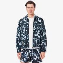 Men's Print Motif Water-Repellent Windbreaker