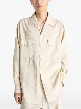 LEMAIRE - Men Convertible Collar Shirt BG235 OAT MILK / 50