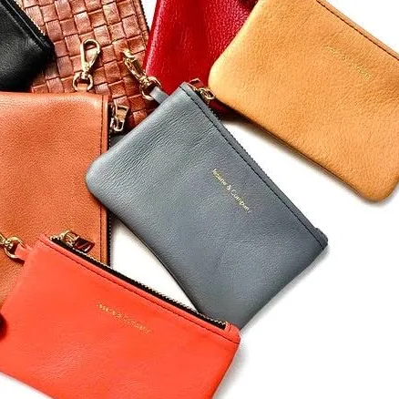 Handmade Full Grain Leather Coin Pouch Keychain