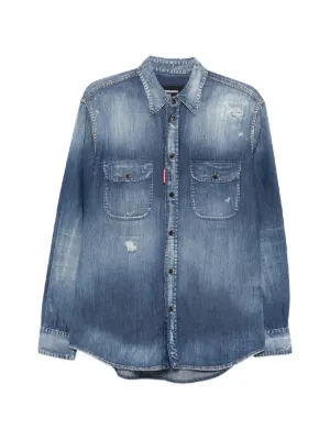 Distressed-effect Denim Shirt