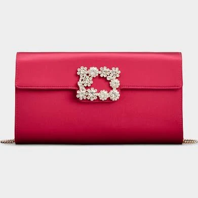 Roger Vivier Efflorescence Satin Clutch