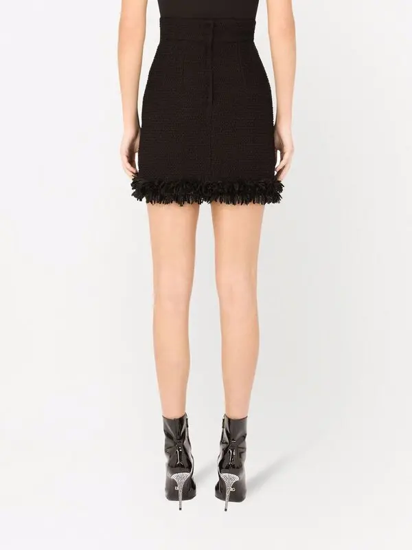 Frayed Fitted Skirt