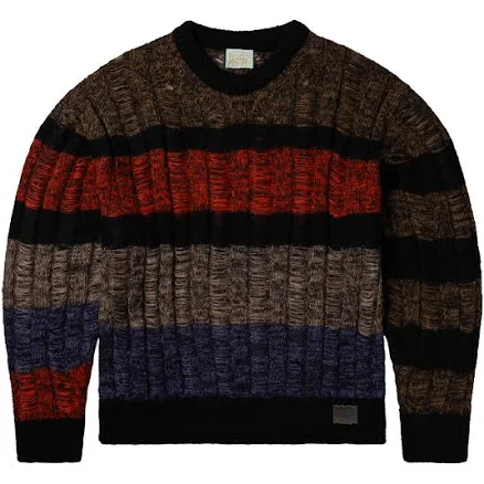 Aries Men's Mohair Cable Stripe Sweater