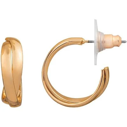 LC Lauren Conrad Women's Clean Metal Nickel Free Hoop Earrings