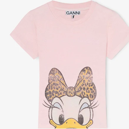 Ganni Women's Daisy Duck Baby Fit Cotton Jersey T-Shirt