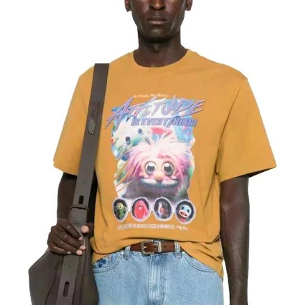 Martine Rose Graphic-print Cotton Men T-Shirt - Brown