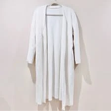 Super Soft Fuzzy White Long Cardigan
