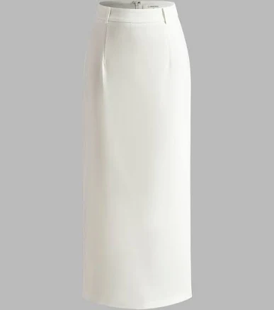 Elegant slit back maxi skirt without belt