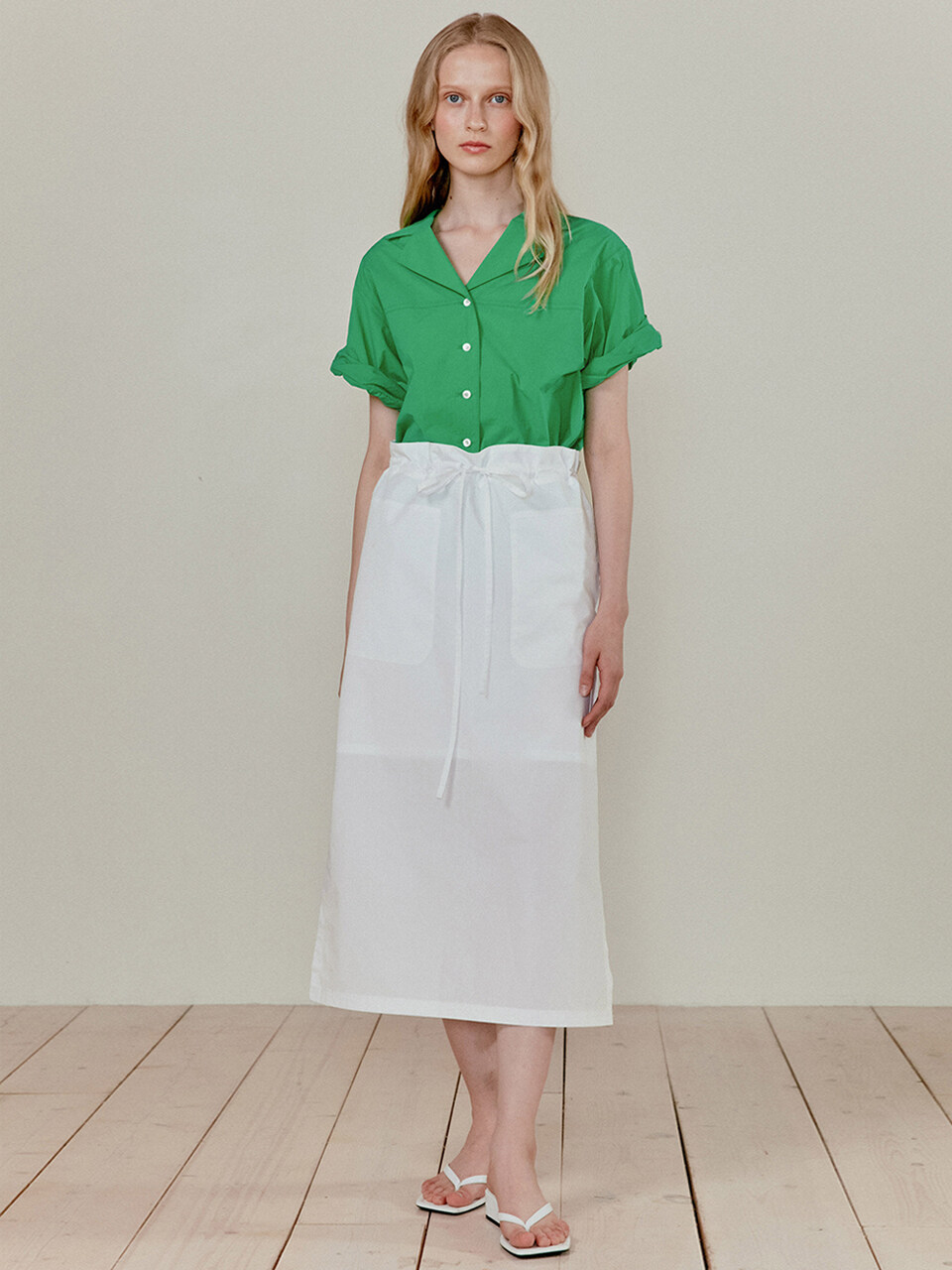 String Long Skirt (White)