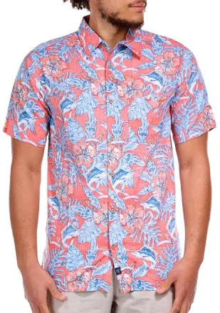 Salt Life Men's Outdoor Tropical Sailfish Button Up, Small