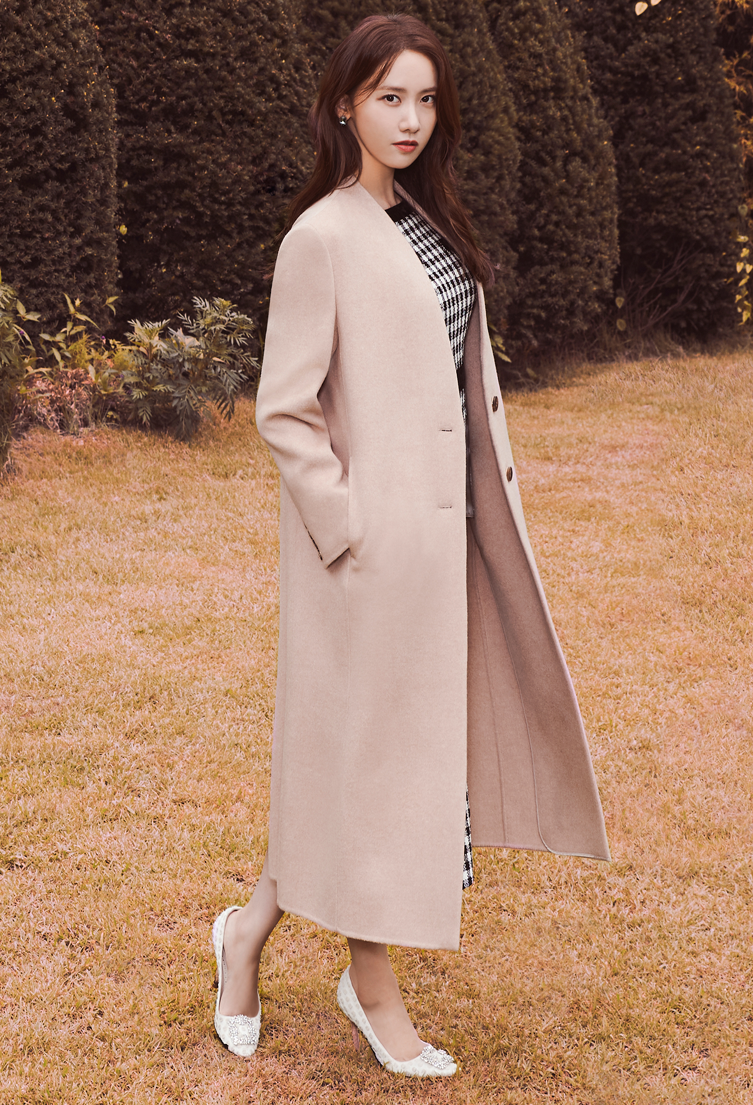 Non-collar Trapeze Long Coat