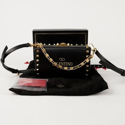 Valentino Garavani Rockstud Alcove Leather Clutch