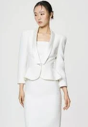 Tweed Shawl Collar Flare Jacket