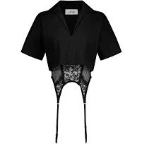 Layered Lace Bustier Shirt