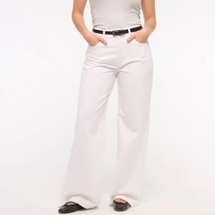 Abercrombie & Fitch Women's Curve Love High Rise Wide Leg Jeans