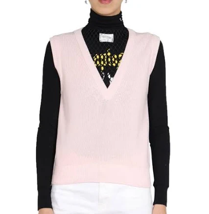 V-Neck Ribbed Knitted Vest