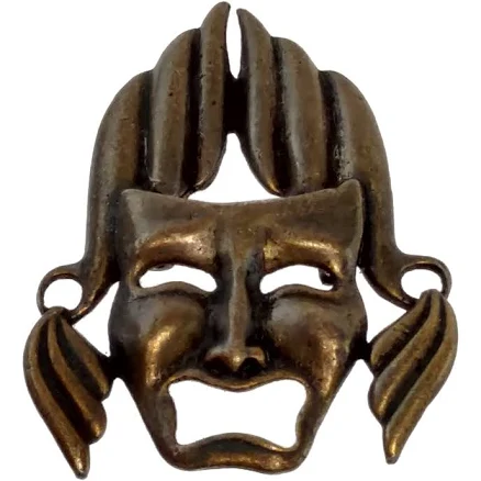Orion Theater Drama Mask Brass Tone Tragedy Primitive Headdress