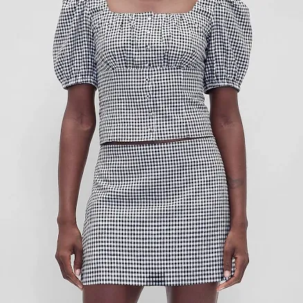 Gap Women's Low Rise Linen-Blend Mini Skort