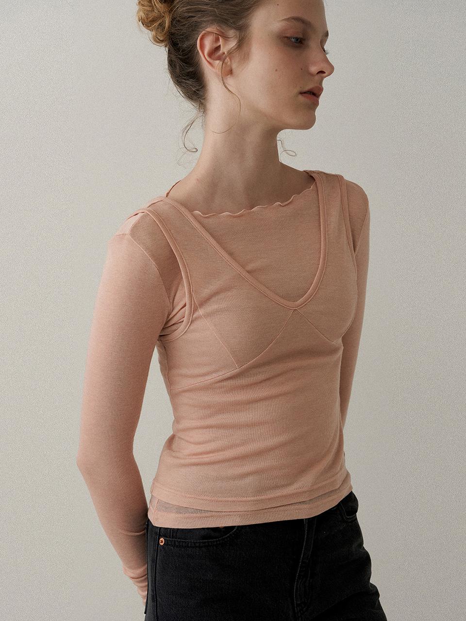 Co Wool Color Line Knit Top