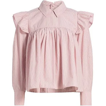 Ganni Women's Striped Blouse