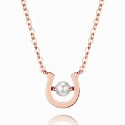 14k Lucky U Pearl Necklace