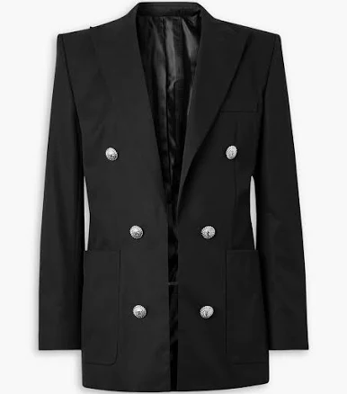 Balmain Double-Breasted Wool Twill Blazer