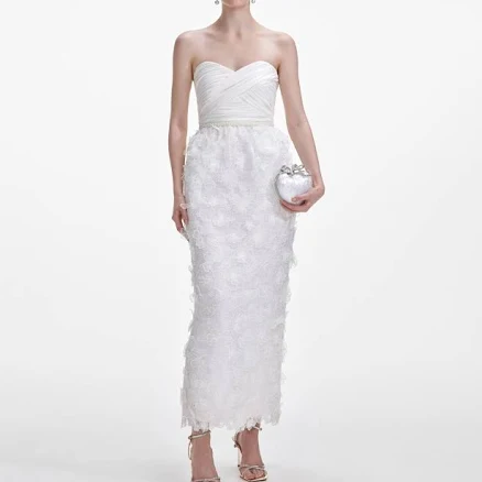 Self Portrait Organza Bandeau Midi Dress