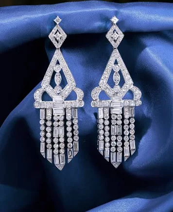 Vintage Diamond Chandelier Earrings
