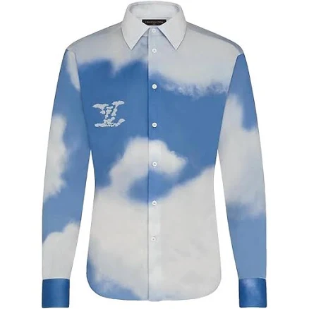 LOUIS VUITTON Clouds Print Cotton Shirt Size L