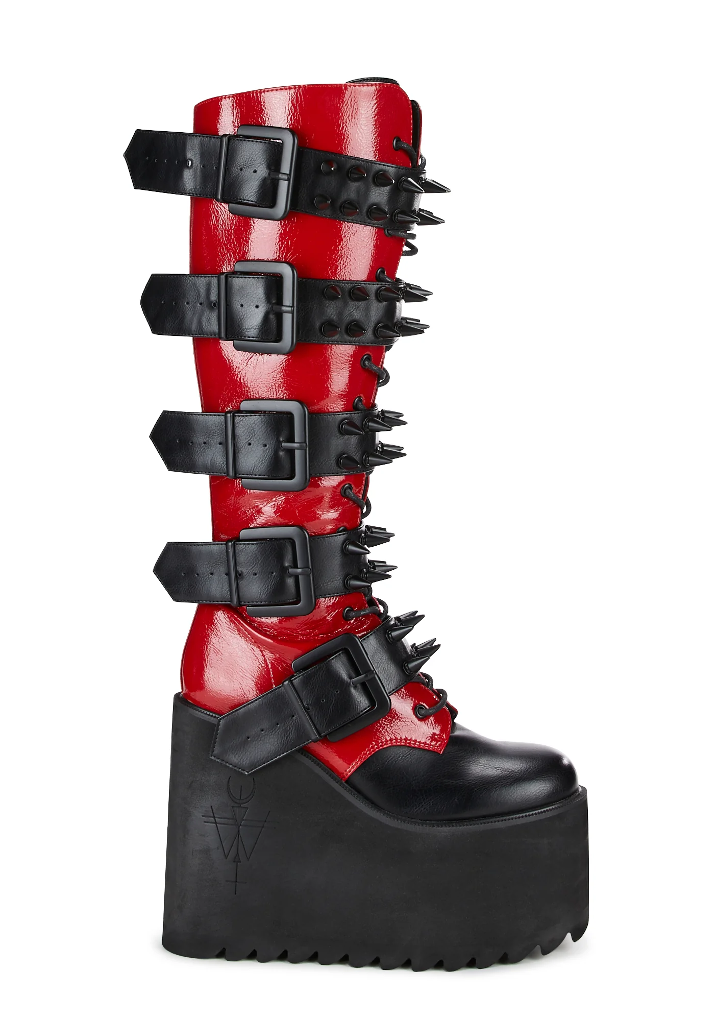 Widow Matte Vegan Leather Spiked Boots