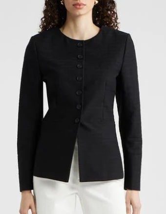 Nordstrom Collarless Textured Jacket