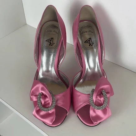 Jinny Kim Pink Satin D'orsay Pumps 37