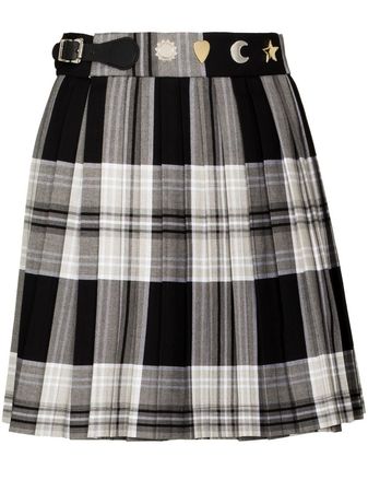 Tartan-print Pleated Mini Skirt
