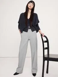 Ultra High-Rise Modern Straight Italian Lightweight Wool Pant